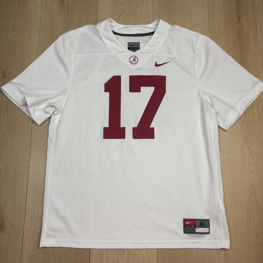 Nike Alabama Crimson Tide Waddle Jersey Youth XL White Red 17 Football NCAA